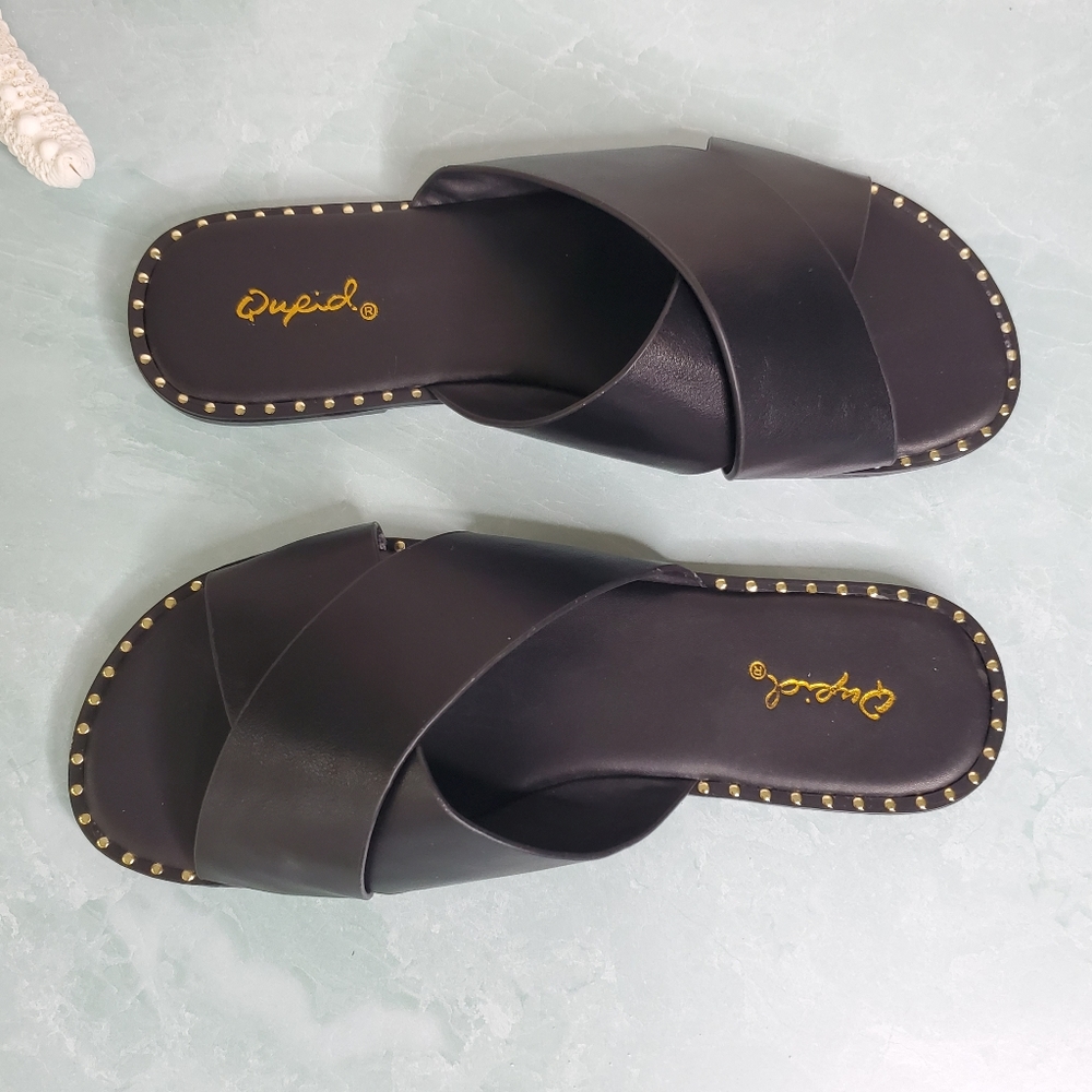 New! Black X Band Slide Sandals - Picture 4 of 4